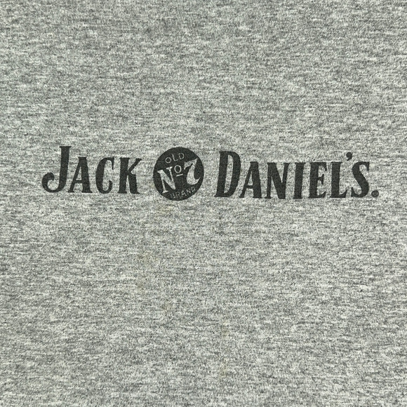 Vintage Jack Daniels Shirt Adult LARGE Gray Old No 7 Brand Spell Out Whiskey Y2K - Picture 2 of 5